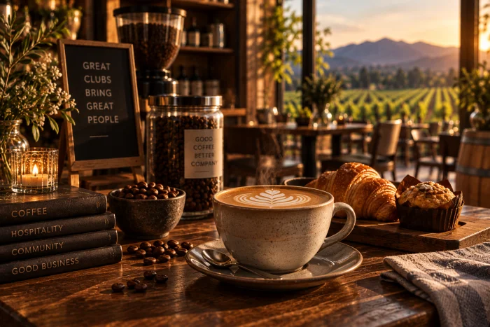 Coffee and pastries on a table